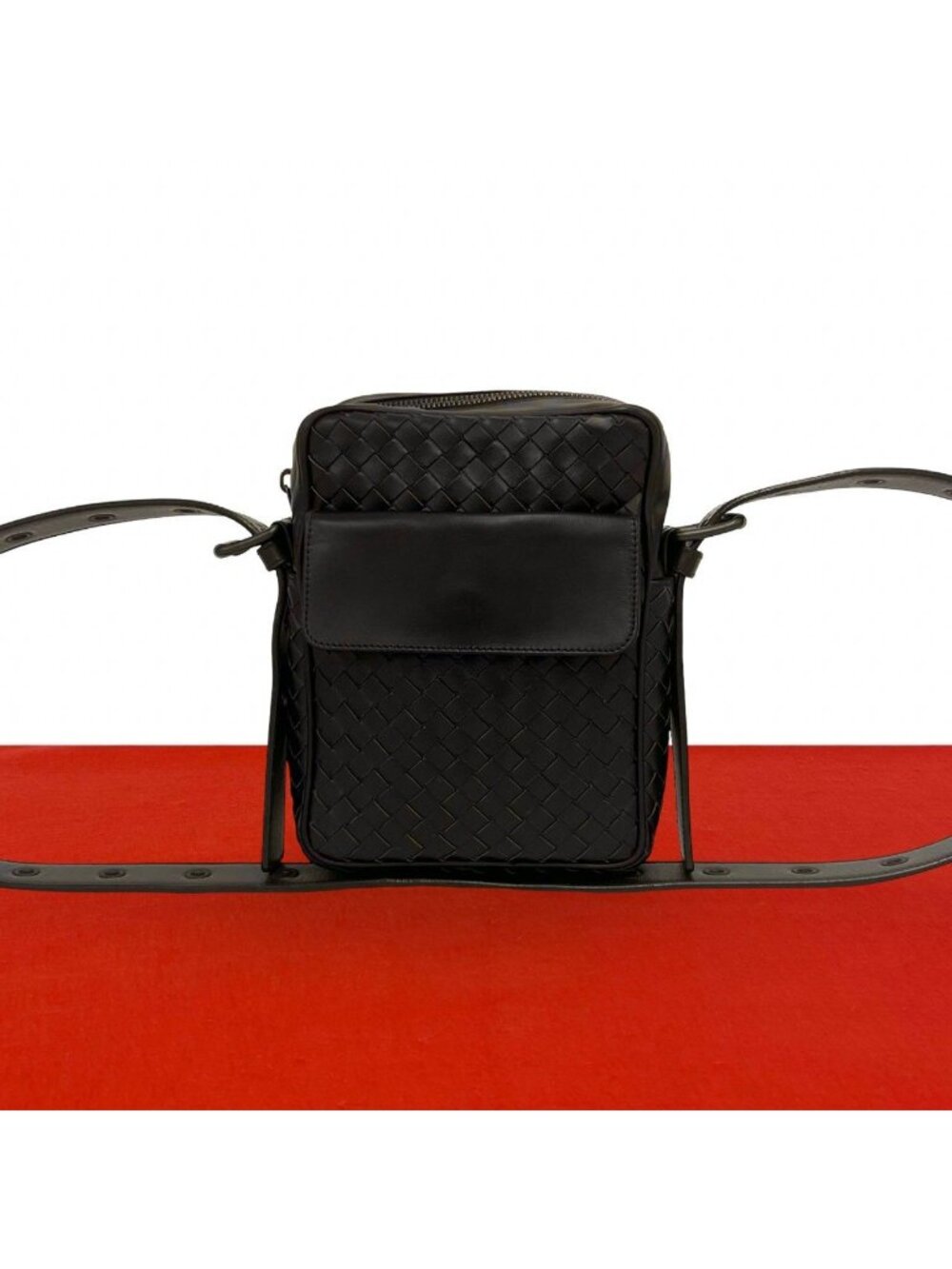 Bottega Veneta Intrecciato Leather Mini Shoulder Bag Pochette Brown